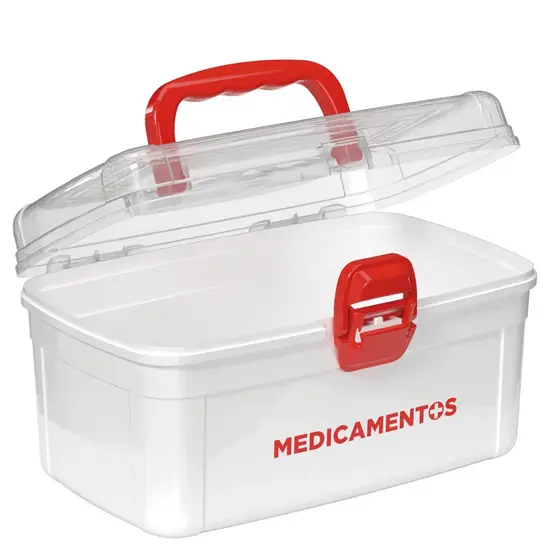 Frasqueira Organizadora Medicamentos 2,8L para Medicamentos e Remédios Farmacinha para Casa