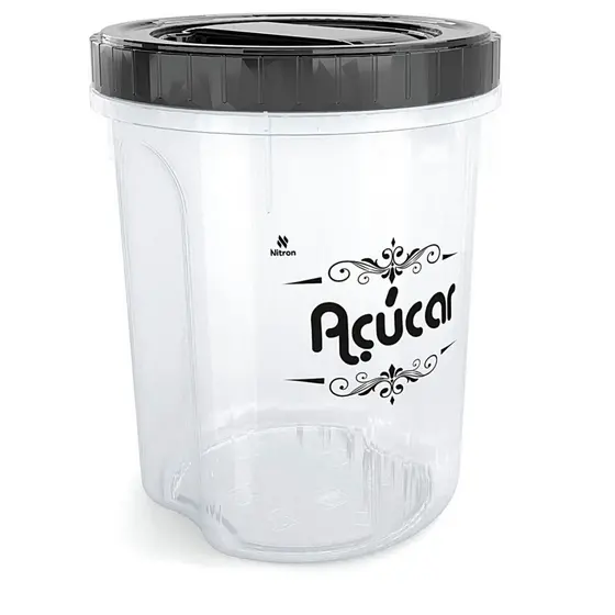 Pote Organizador Acoplado Açúcar Redondo com Rosca 2L Nitron para Mantimentos e Alimentos