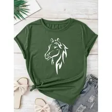 Camisa Feminina Country Rodeio Barretos Algodão Estampa Cavalo SPD PREMIUM