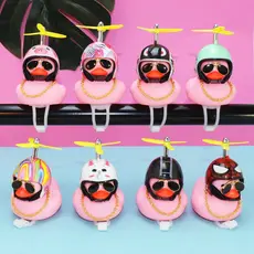 Pato Rosa Com Capacete Para Motocicleta Luzes No Carro Decoração De Interiores Do Acessórios Carros