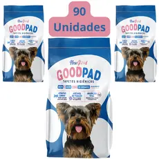 Kit 3 Tapete Higiênico Para Cães Good Pad Pet 30un 60x60 cm Total 90 Unidades Alta Absorção