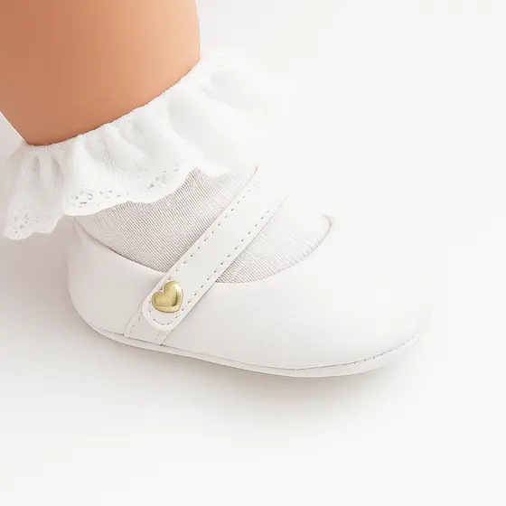 Sapatinho bebê menina sapatilha batizado super macia n° 13 ao 18