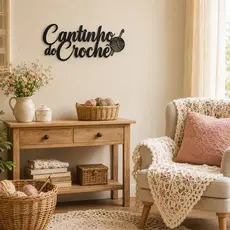 Linda Decoração Cantinho do Crochê Aplique de Parede em MDF Preto Envio Rápido