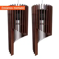 Kit 2 Lindas Luminárias de Teto Pendente Decoração Casa Sala Cozinha Varanda Área Gourmet em MDF