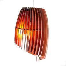 Luminária Pendente de Teto MDF com Verniz Lustre Decorativo Sala Cozinha Quarto Área Gourmet