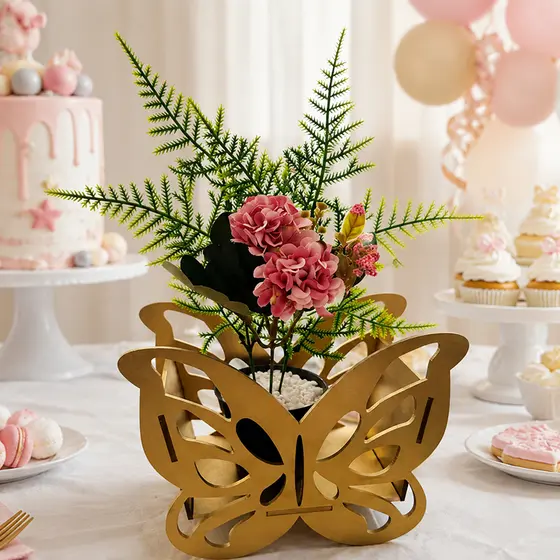 Kits 5 | 10 | 15 Centros de Mesa Borboleta Lindas Lembrancinhas Cachepô em MDF - Envio Rápido
