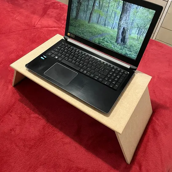 Suporte para notebook mesa apoio em mdf cru bandeja de servir cama quarto sala alimentação comida