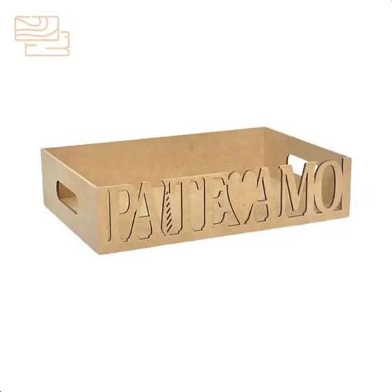 Cesta Presente Dia dos Pais em MDF Cru "PAI TE AMO" – Café da Manhã e Kits Personalizados