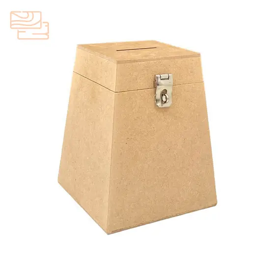 Cofrinho cofre urna bau de madeira decoração mdf cru