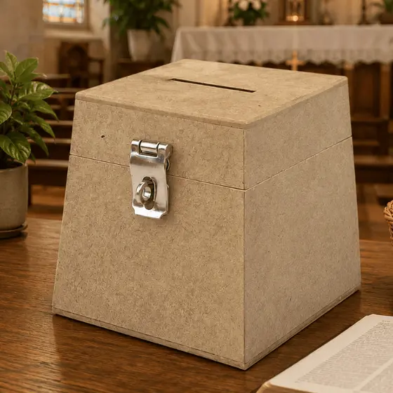 Caixa MDF Cofre com Fecho de Metal – Urna para Votação, Igreja e Arrecadação