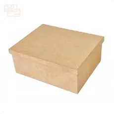 Caixa MDF 20x25x10 cm com Tampa Tipo Sapato Organizador Mesa Escritório Decoração
