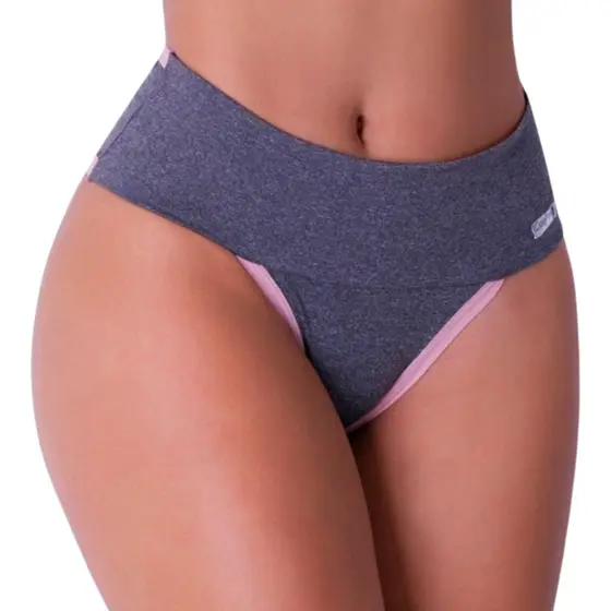 Kit 4 Calcinhas Fitness Cós Alto Compressão Abdominal Segura Barriga