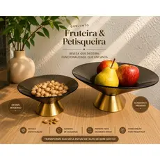 Conjunto Fruteira e Petisqueira Luxo .
