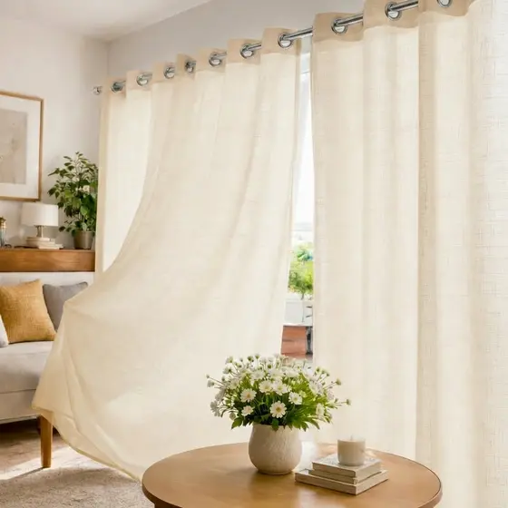 Cortina Rústica de Linho Premium 4,00m x 2,70m para Sala e Quarto | Elegante e Sofisticada