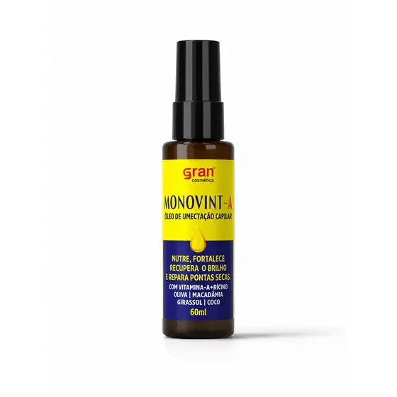 Óleo de Umectação Capilar Monovin A 60ml Fortalecimento e Nutrição Para Cabelos Brilho