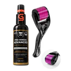 Kit Pro Minoxi Advanced 120ml + Derma Roller Barba e Cabelo