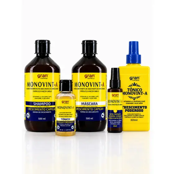 Kit Monovin A + Óleo de Umectação + Tônico Crescimento Poderoso - Crescimento e Fortalecimento Capilar