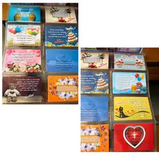 Kit c/ 180 Cartões Amor/Niver Frases Especiais Estampa love