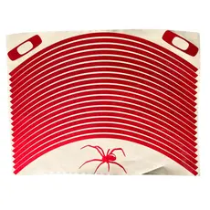 Adesivo Refletivo Para Roda de Moto Friso de Aro Vermelho + Aranha Spider Universal