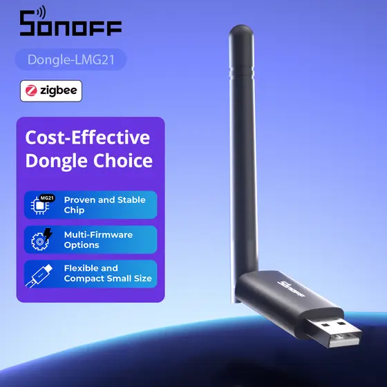 SONOFF Dongle-LMG21 Zigbee/Thread USB Lite MG21 EFR32MG21 Chip Compatibilidade De Plataforma Ampla Funciona Perfeitament