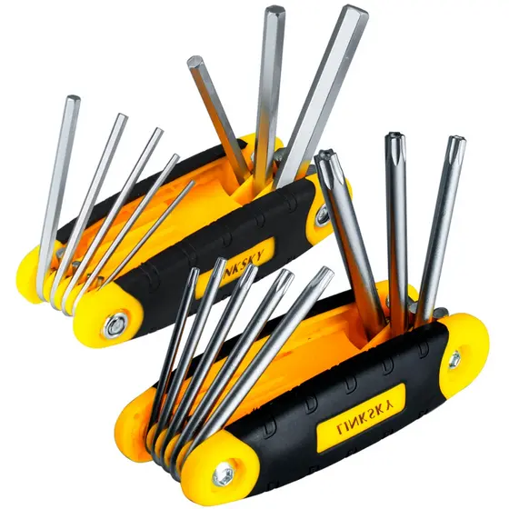 Jogo De Chave Allen / Torx Profissional De Aço Cromo Canivete Dobrável Resistente