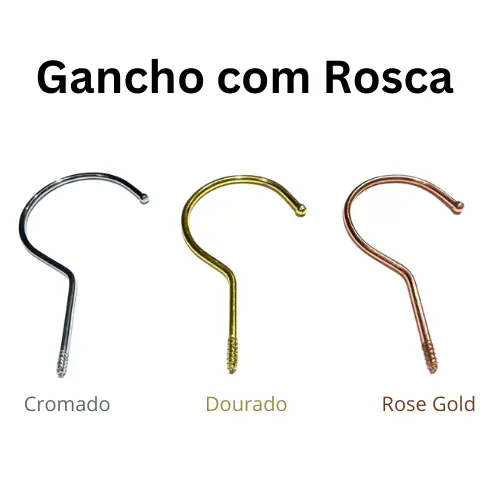Gancho com Rosca para Cabide de Madeira