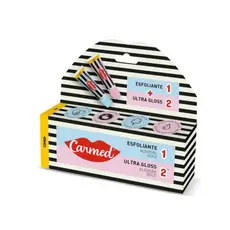 Carmed SOS Algodão Doce Esfoliante 10g + Ultra Gloss 10g Hidratante Labial Kit Tratamento Esfoliação e Brilho Maciez