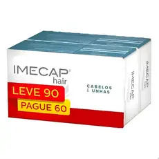 Kit Imecap Hair Cabelos e Unhas LV90 PG60, suplemento para fortalecimento de cabelos e unhas.