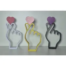 Coração Coreano médio 12 cm - Escultura Mão e Coração - Impressão 3D