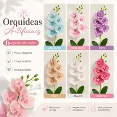 Orquídea Artificial Phalaenopsis 62cm – 6 Flores/H0051