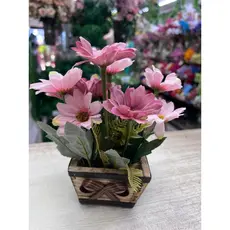 Vaso Arranjos Flor Do Campo Artificial  c /vaso, argila, musgo Ideal para decorações de mesa, banheiro