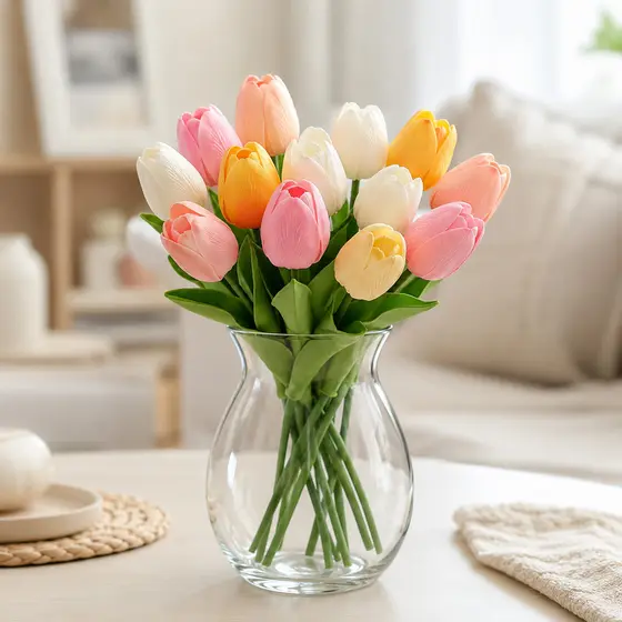 Buquê Artificial de Tulipas com 10 Ramos/H0069