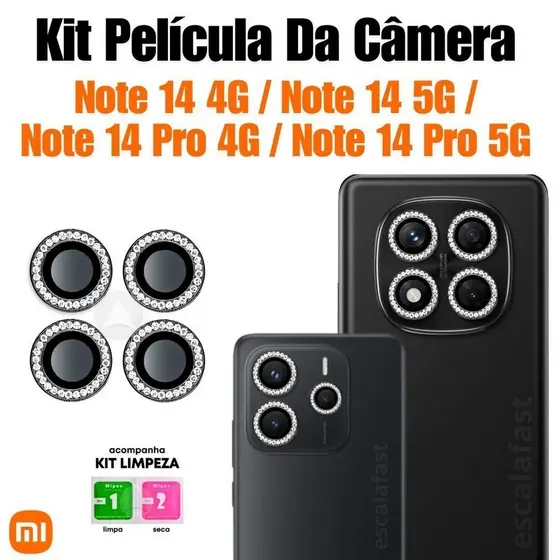 Kit Película Câmera Xiaomi Redmi Note 14 4G 5G Pro Protetor De Lente Pronta Entrega
