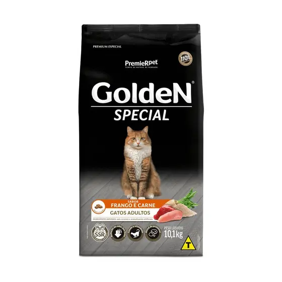 Ração Seca GoldeN Special Frango e Carne para Gatos Adultos 10,1kg