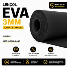 Lençol Manta EVA 3mm 1,40m Impermeável Flexível Artesanato Uso Geral