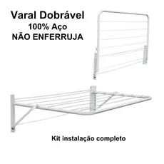 Varal Retrátil Dobrável De Parede Não Enferruja Apartamento