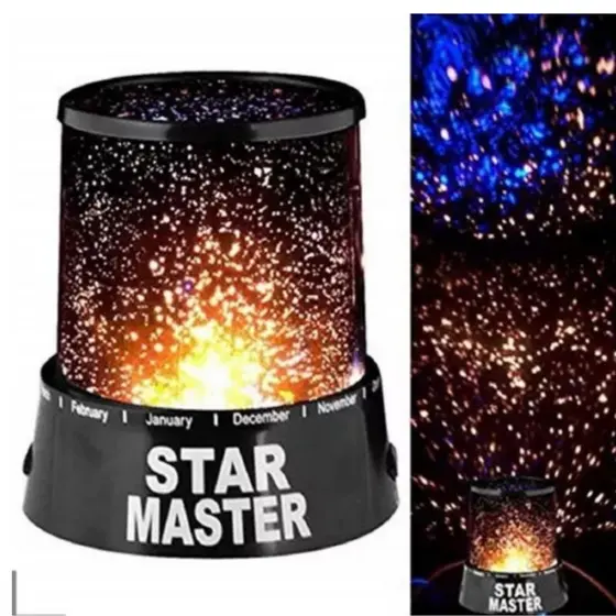 Luminária Abajur Projetor De Estrelas Star Mast cor : Preto