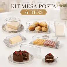 KITS Itens Mesa Posta Café da Manhã Porta Pão, Boleira, Queijeira, Manteigueira