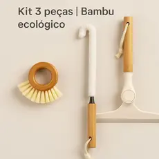 KIT LIMPEZA PIA - RODO, ESCOVA DE FRUTAS, ESCOVA DE JARRAS
