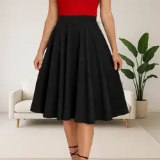 Saia Feminina Godê Rodada Midi Moda Evangélica Estilo Elegante Casual Tendência Congresso Igreja