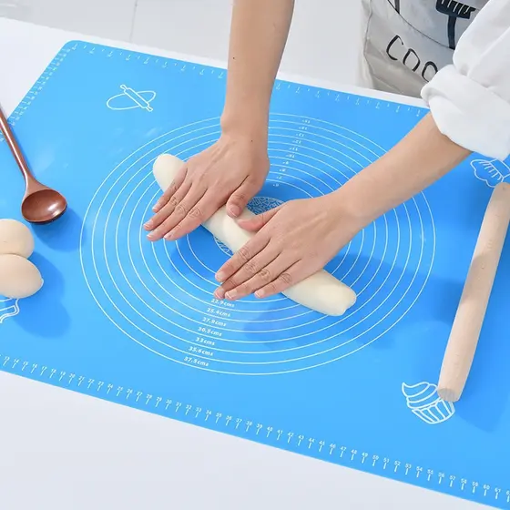 Tapete De Silicone Culinária Cozinha Confeitaria Liso Para Massas Biscuits Pasta Americana Tamanho 50X40