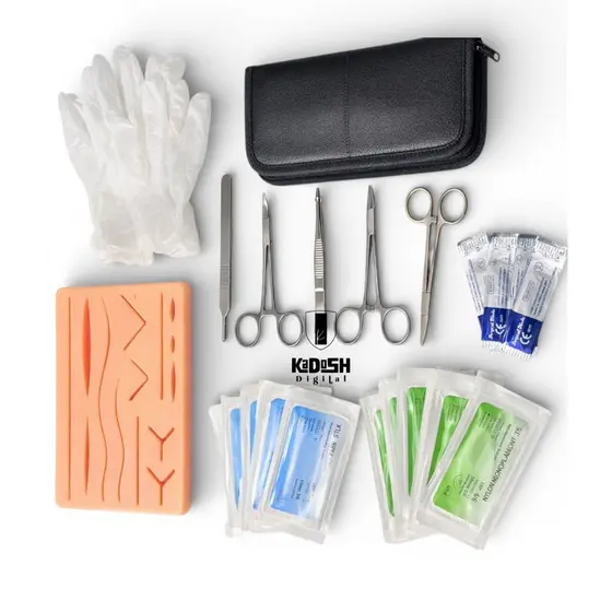 Kit Completo de Treinamento Educacional de Sutura 25 Peças Para Prática Não Clínica