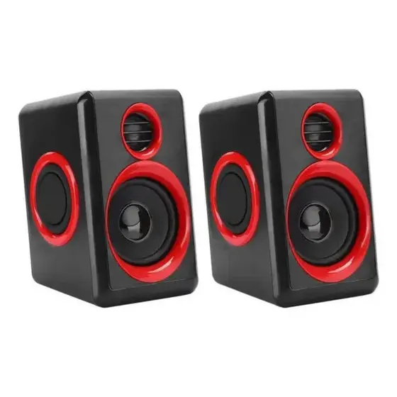 Caixa De Som Stereo Usb 2.0 Compacta Potente Para Pc Noteboo Vermelho