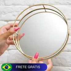 Bandeja Espelhada Decorativa para Objetos Mesas Enfeites de Perfumes