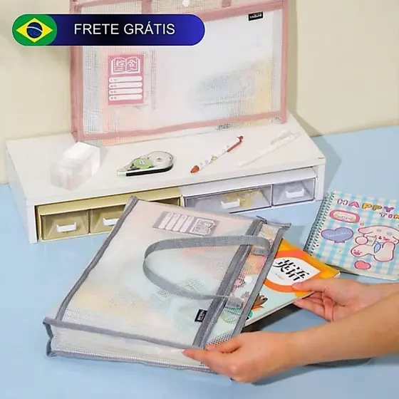 Pasta Bolsa Para Cadernos e livros e Armazenamento de Arquivos A4 Prova d' água