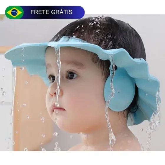 Chapéu de banho lava cabeça protetor viseira para bebês e crianças