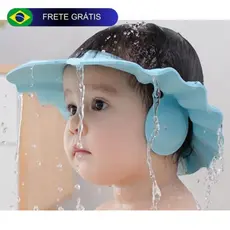 Chapéu de banho lava cabeça protetor viseira para bebês e crianças