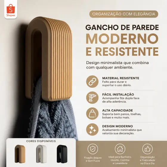 Suporte para toalha por gravidade