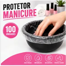 Kit 100UN Protetor MANICURE Plástico Bacia Estética Higiênica Descartável Clinica