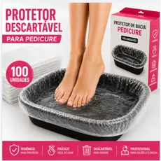 Kit 100UN Protetor Plástico Descartavel Bacia PEDICURE para Salão de Beleza Clinica de Estética